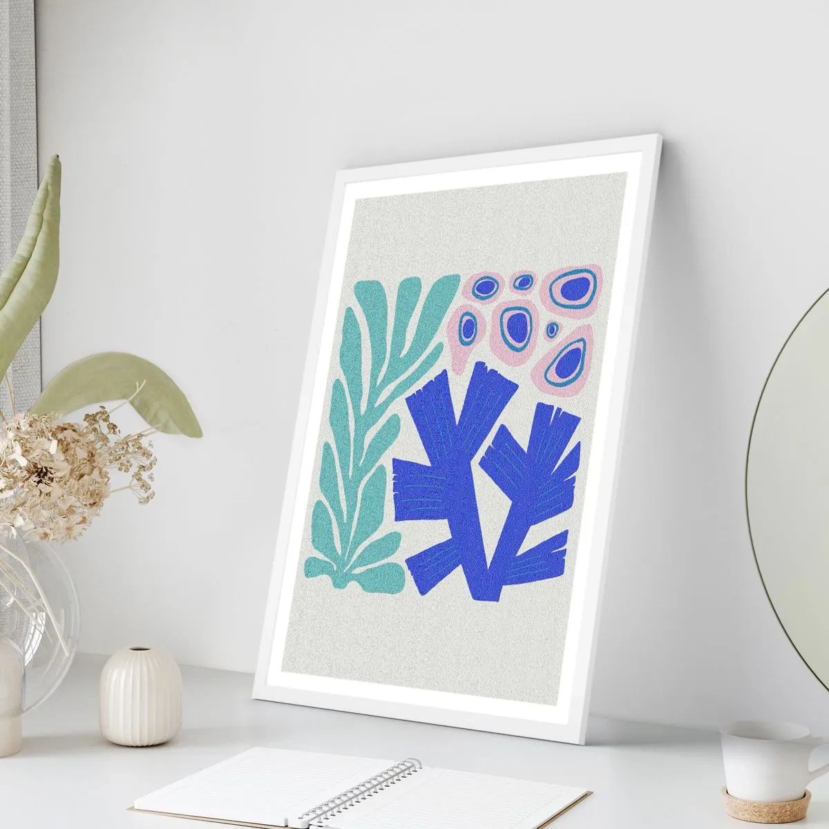 Poster in einem weißen Rahmen - Unterwassergarten - 70x100 cm