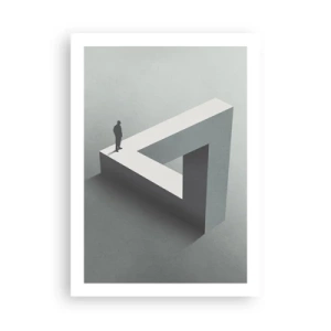 Poster - Eine Figur auf einer unmöglichen geometrischen Figur - 50x70cm - Es ist also doch möglich - Moderne Wanddekoration für Wohnzimmer und Schlafzimmer ARTTOR