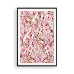Poster in einem schwarzem Rahmen - Auf Rosen gebettet - 61x91 cm