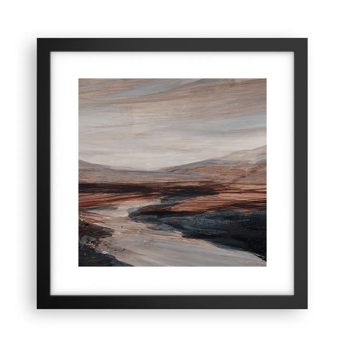 Poster in einem schwarzem Rahmen - Ruhiges Tal - 30x30 cm