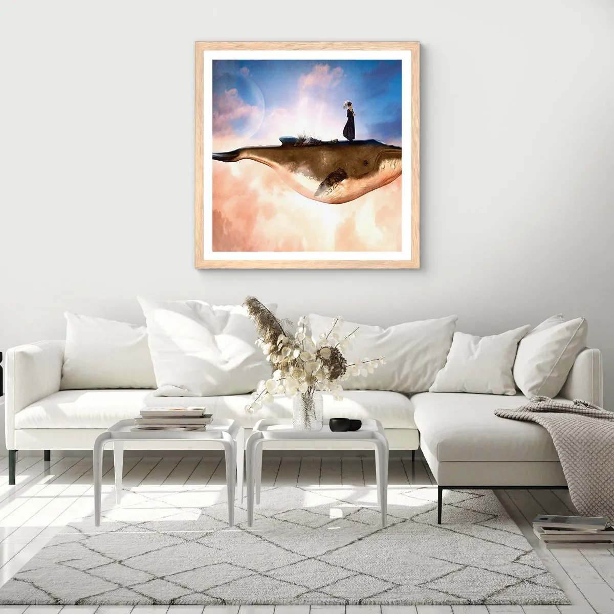 Poster in einem Rahmen aus heller Eiche - Eine echte Reise - 60x60 cm