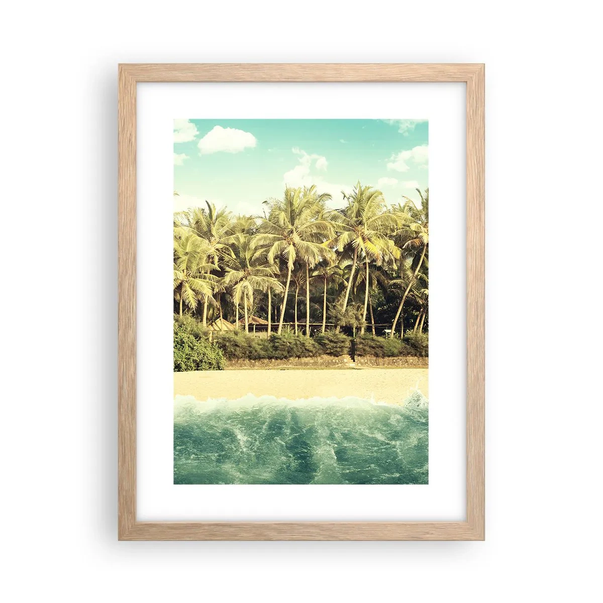 Poster in einem Rahmen aus heller Eiche - Wie wäre es hier? - 30x40 cm