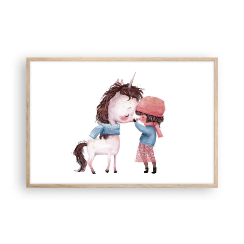 Poster in einem Rahmen aus heller Eiche - Ein Wintermärchen - 91x61 cm