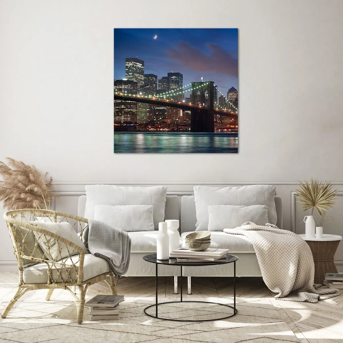 Glasbild - Bild auf glas - Leuchtende Nacht - 70x70 cm