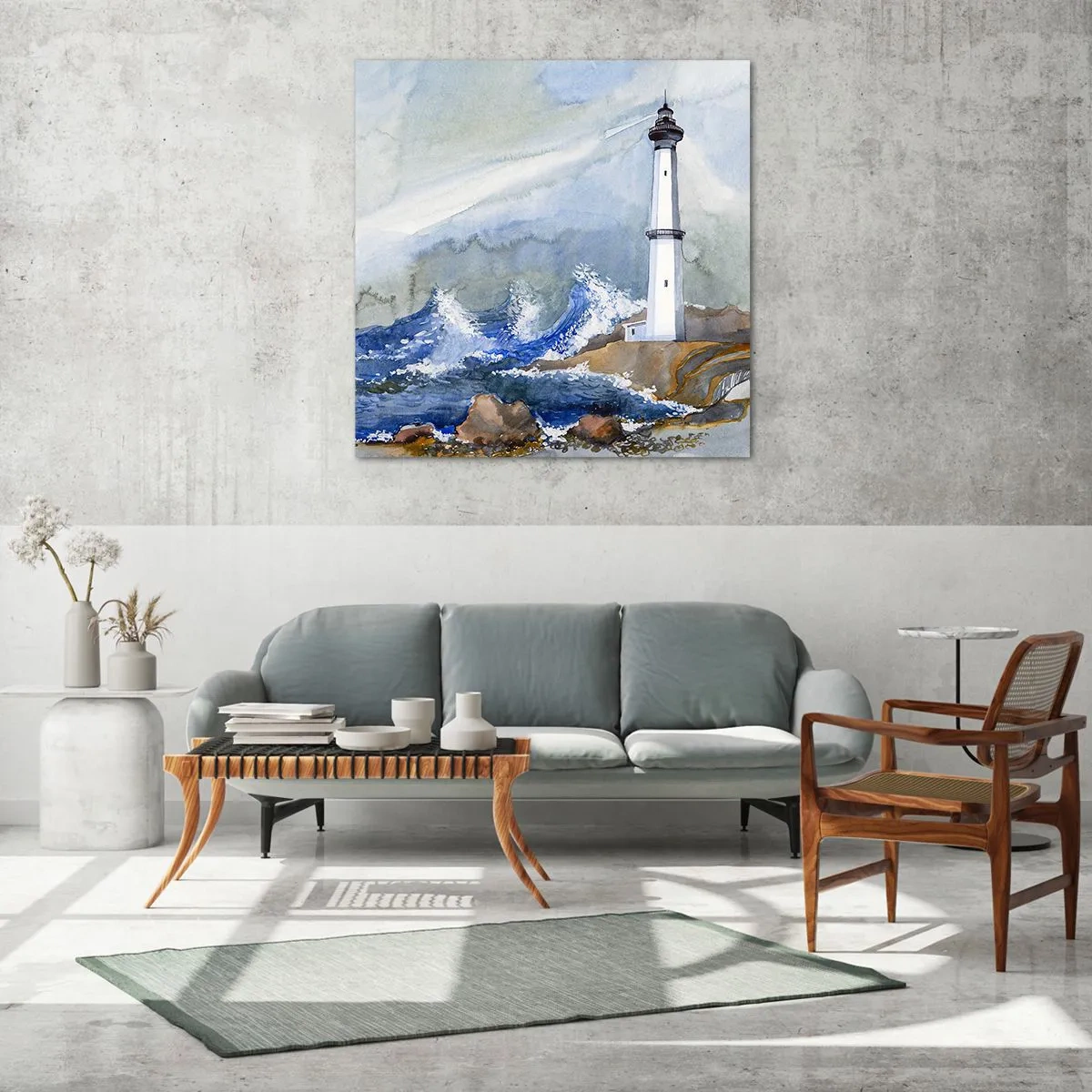 Glasbild - Bild auf glas - Gegen die Dunkelheit und den Sturm - 70x70 cm