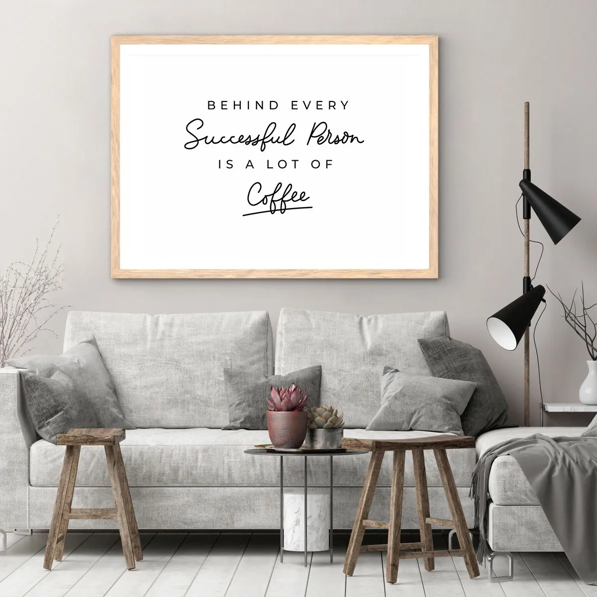 Poster in einem Rahmen aus heller Eiche - Erfolgsgeheimnis - 50x40 cm