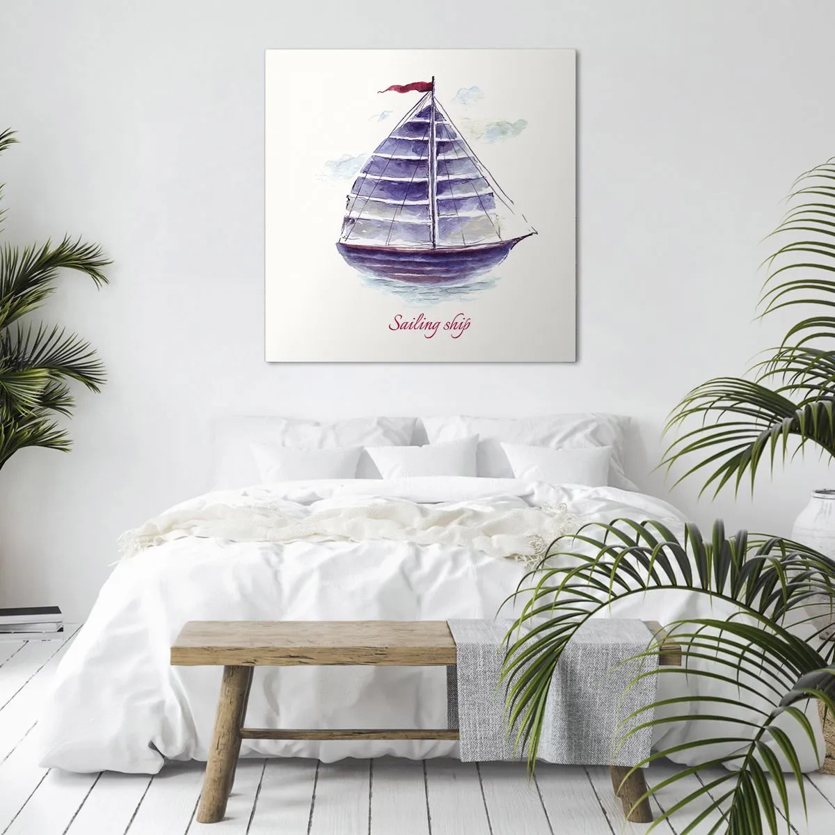Bild auf Leinwand - Leinwandbild - Volle Segel und ruhiges Wasser - 50x50 cm