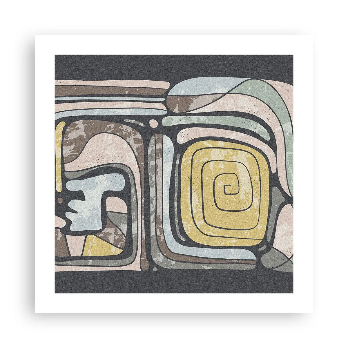Poster - Abstraktion im präkolumbianischen Geist - 50x50 cm