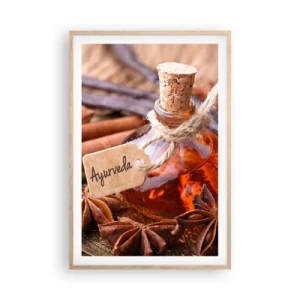 Poster in einem Rahmen aus heller Eiche - Zur Einheit von Körper und Geist - 61x91 cm