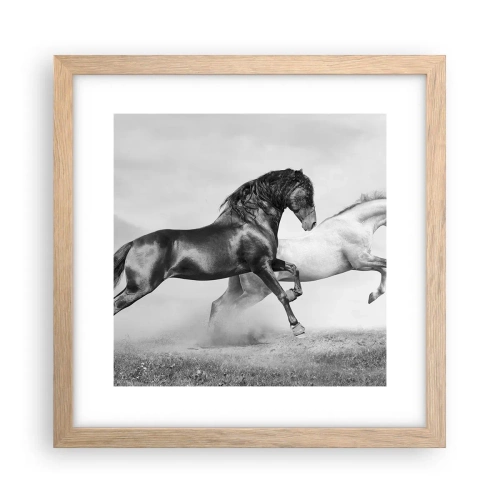 Poster in einem Rahmen aus heller Eiche - Engel und Dämonen - 30x30 cm