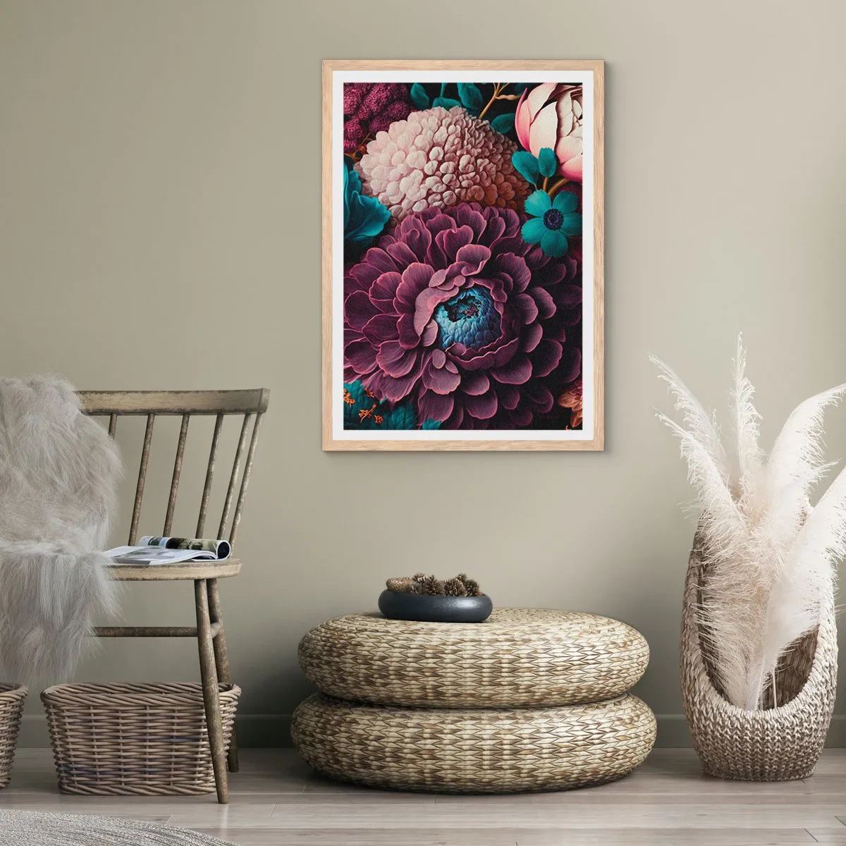 Poster in einem Rahmen aus heller Eiche - Natur in Hülle und Fülle - 50x70 cm