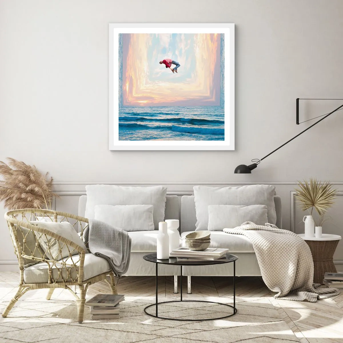 Poster in einem weißen Rahmen - In eine andere Dimension - 30x30 cm