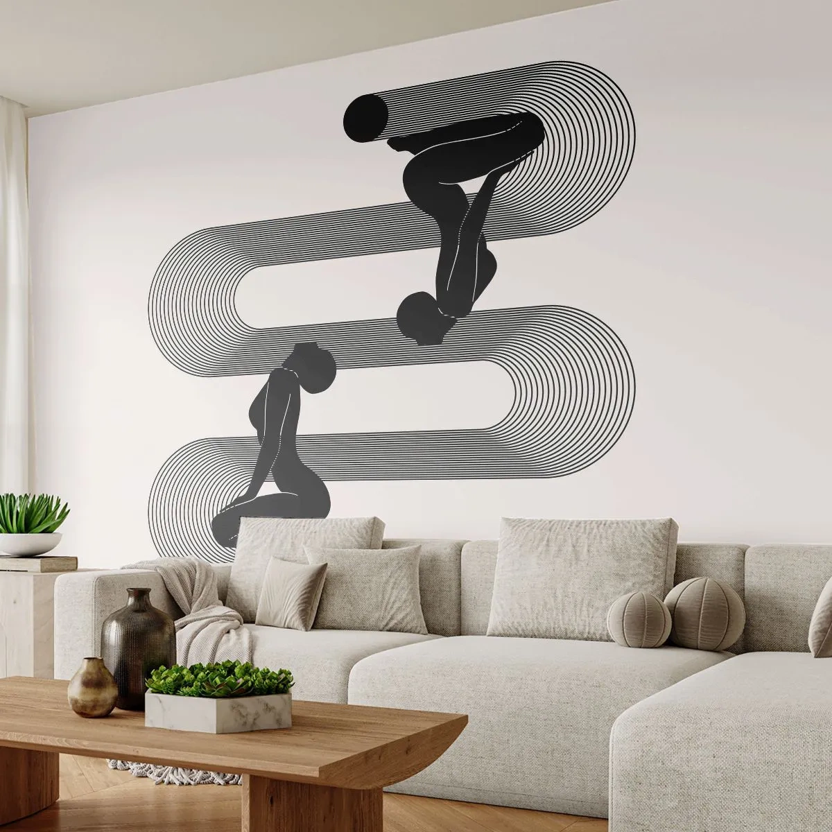 Fototapete Standard Eco - Sinnliche Symmetrie - Frauen, Linien, Meditation - 250x175 cm