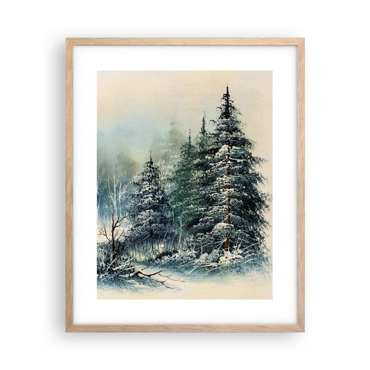 Poster in einem Rahmen aus heller Eiche - Bereit für Weihnachten - 40x50 cm