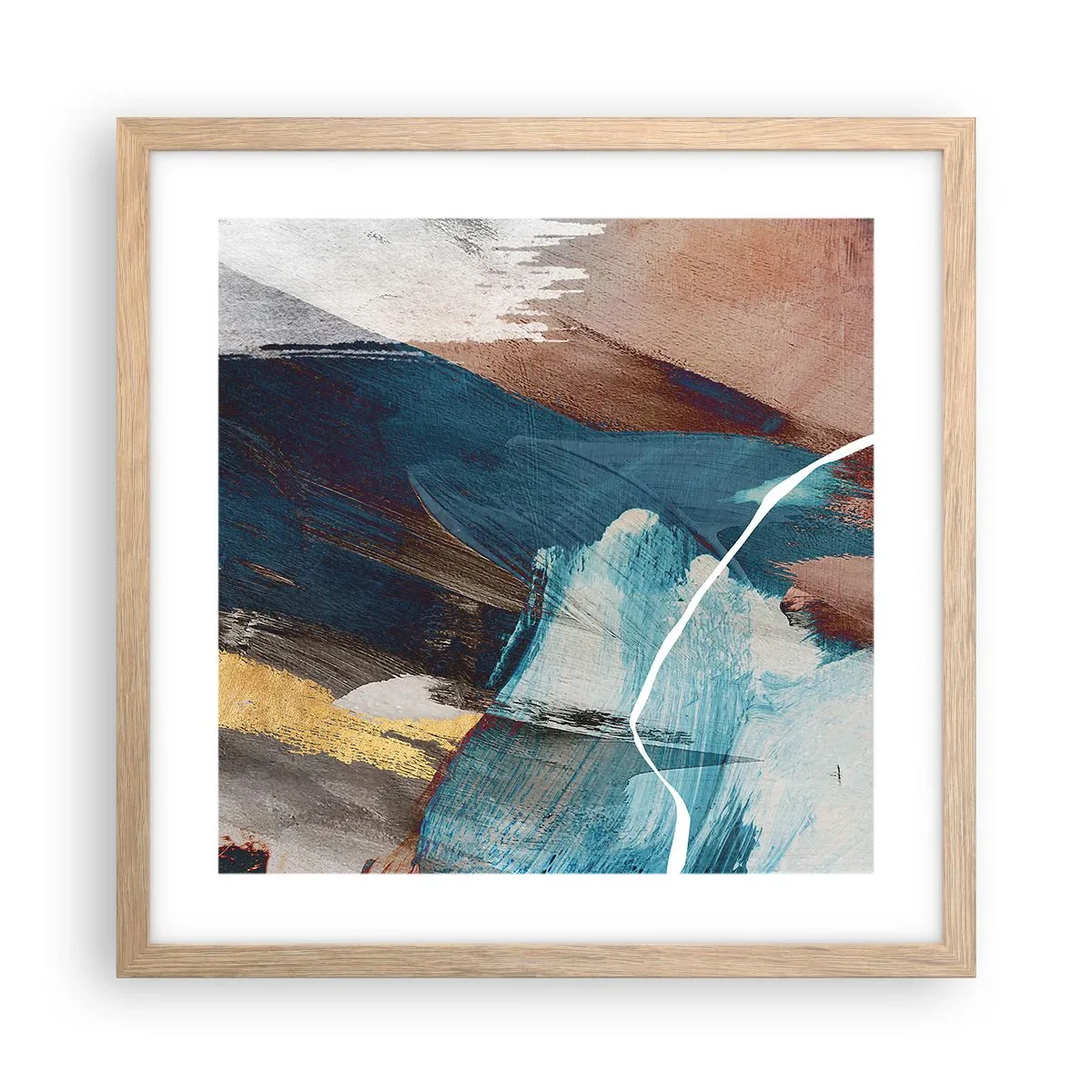 Poster in einem Rahmen aus heller Eiche - Großzügig und mit Energie - 40x40 cm