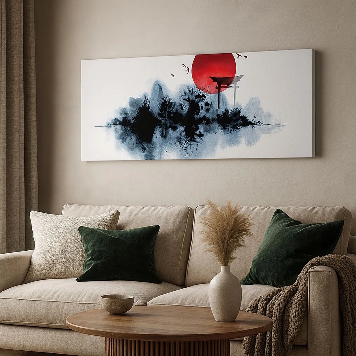 Bild auf Leinwand - Leinwandbild - Japanische Sicht - 100x40 cm