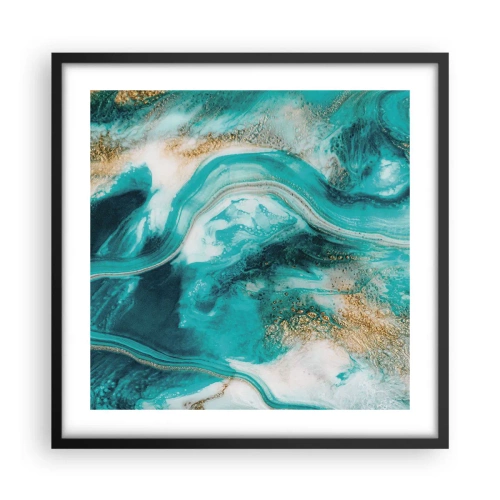 Poster in einem schwarzem Rahmen - Der Fluss aus Gold - 50x50 cm