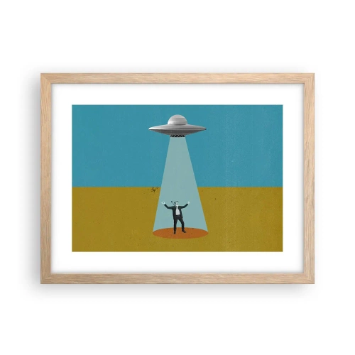 Poster in einem Rahmen aus heller Eiche - Nahe Begegnung - 40x30 cm