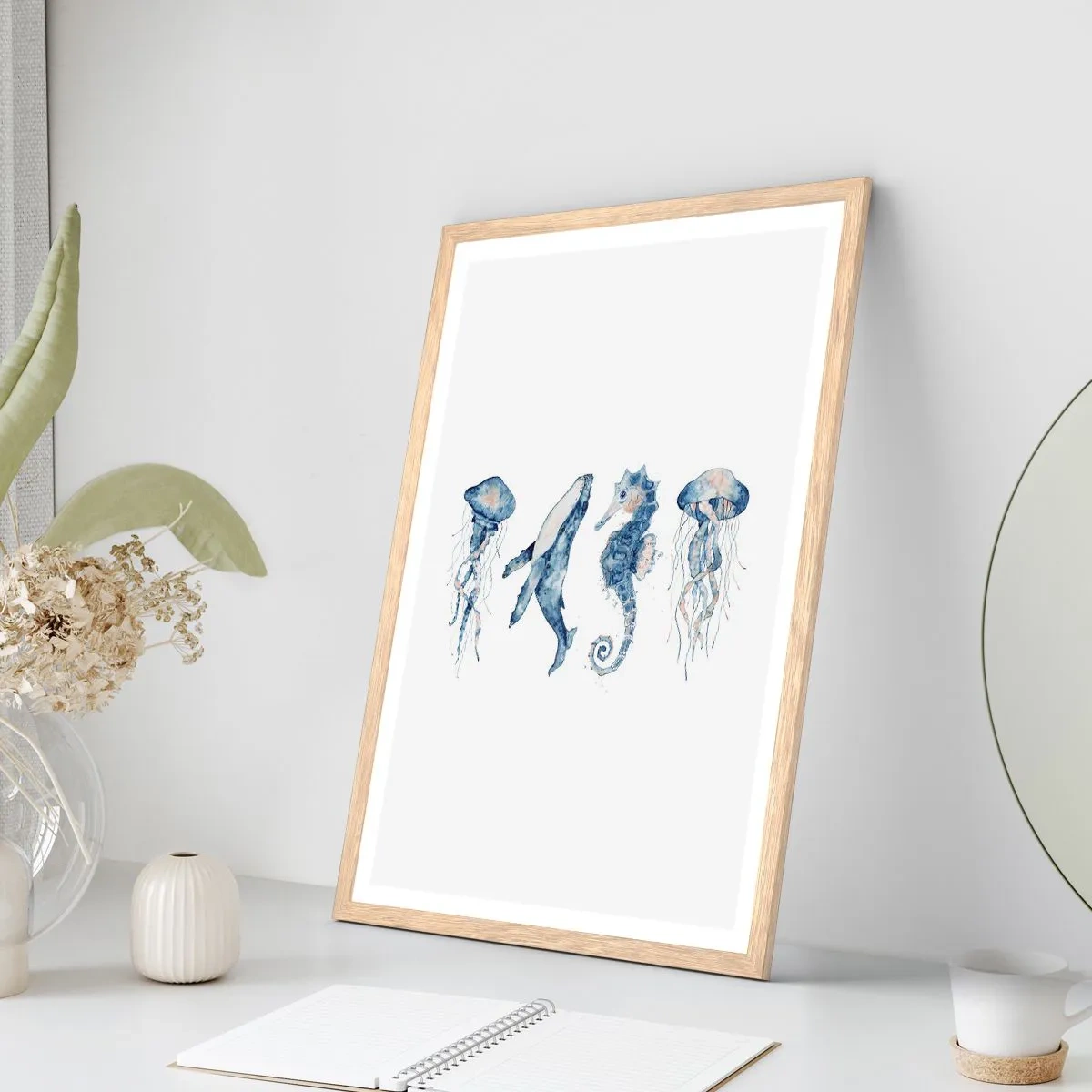 Poster in einem Rahmen aus heller Eiche - Meereswunder - 30x40 cm