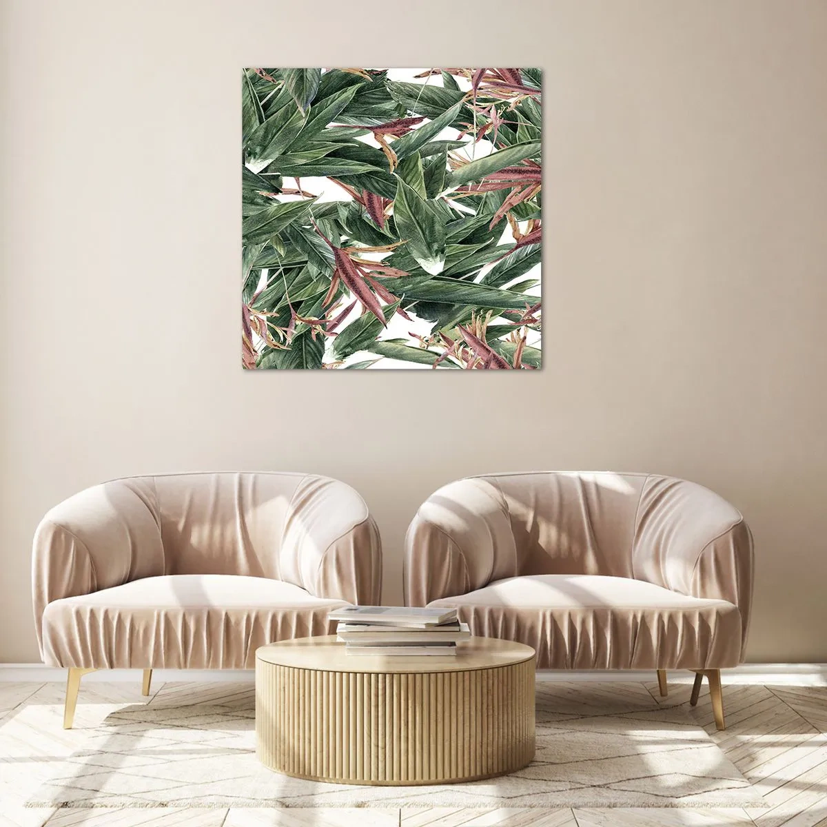 Glasbild - Bild auf glas - Smaragd-lila Dickicht - 70x70 cm