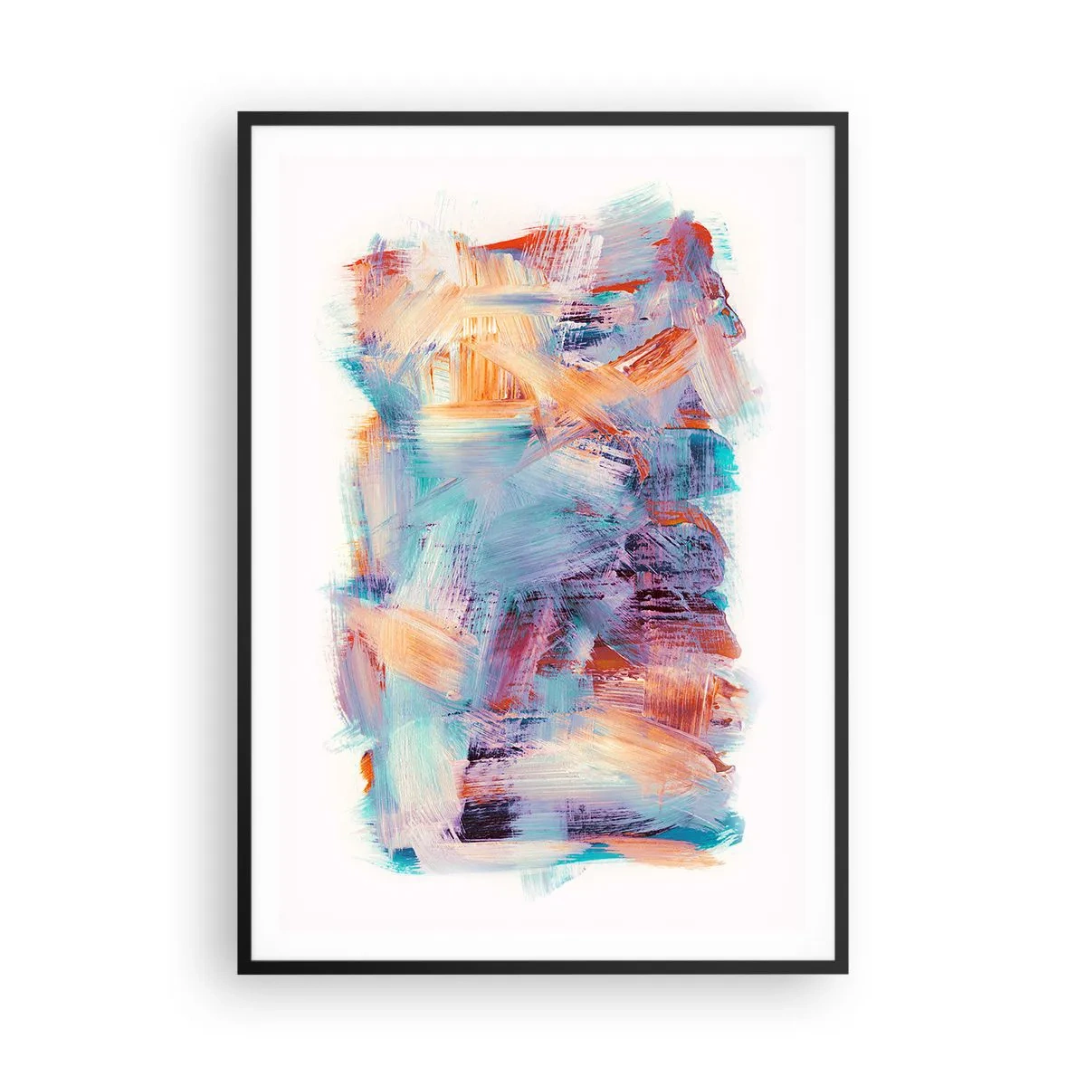 Poster in einem schwarzem Rahmen - Buntes Durcheinander - 70x100 cm