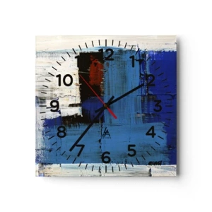 Wanduhr - Glasuhr - Geheimnis ist blau - 40x40 cm