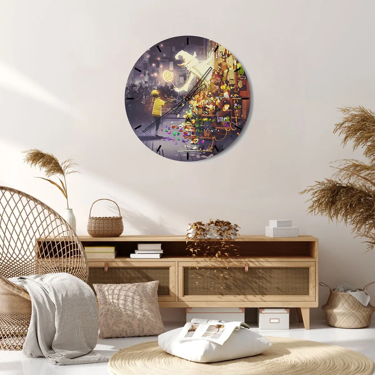 Wanduhr - Glasuhr - Magie ist da - 30x30 cm