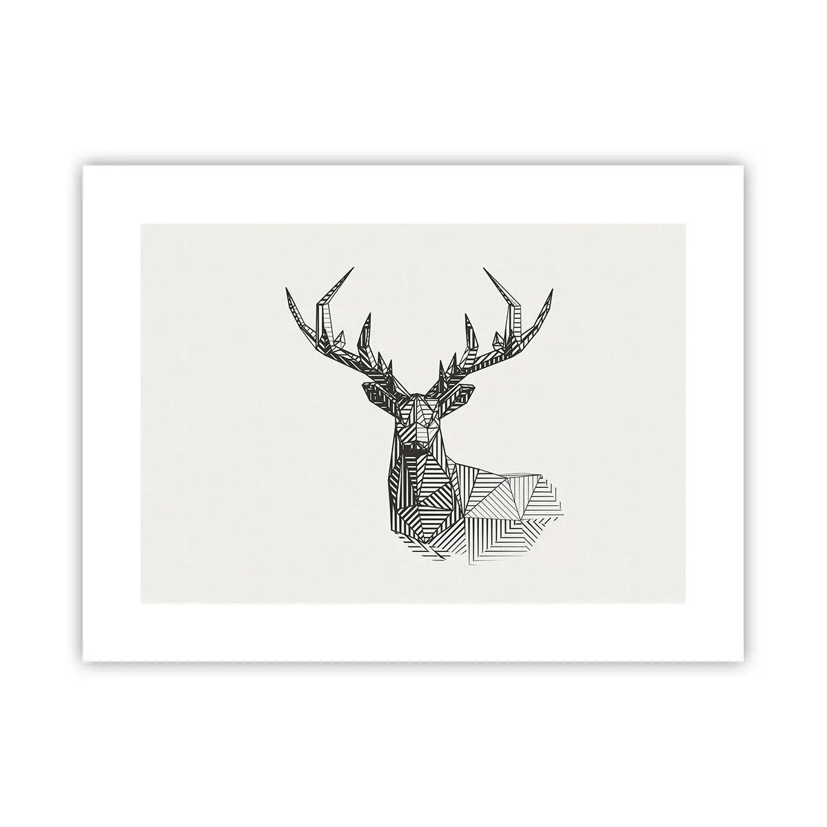 Poster - Ein Hirsch im kubistischen Stil - 40x30 cm