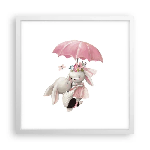 Poster in einem weißen Rahmen - Das ist eben Liebe - 40x40 cm