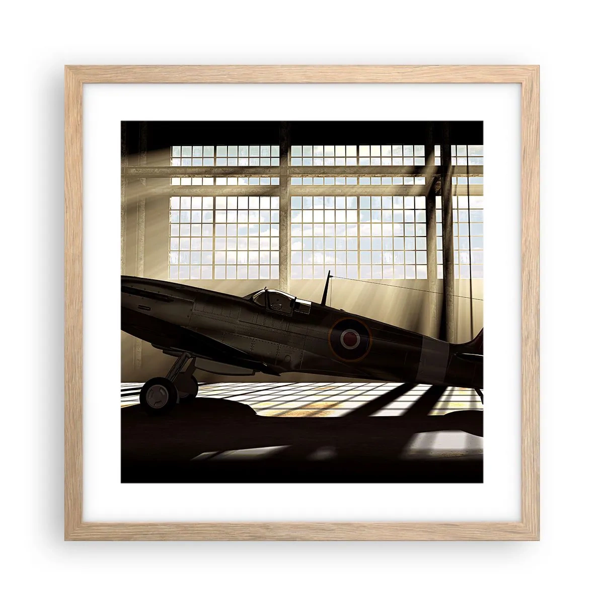 Poster in einem Rahmen aus heller Eiche - Die Ruhe eines Kriegers - 40x40 cm