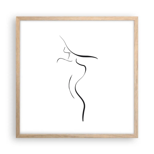 Poster in einem Rahmen aus heller Eiche - Flüchtig wie eine Welle - 50x50 cm