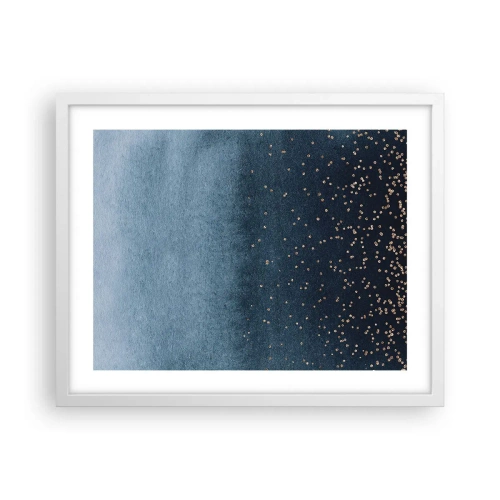 Poster in einem weißen Rahmen - Komposition - blaue Phasen - 50x40 cm