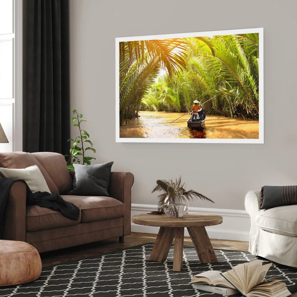 Poster - Eine Palmenschlucht entlang - 70x50 cm