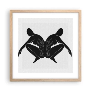 Poster in einem Rahmen aus heller Eiche - Gemeinsame Seele - 40x40 cm