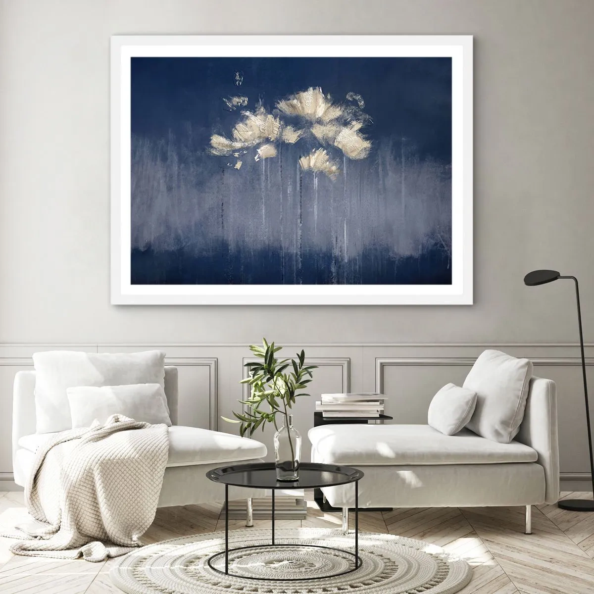 Poster in einem weißen Rahmen - Wie Blütenblätter im Wind - 50x40 cm