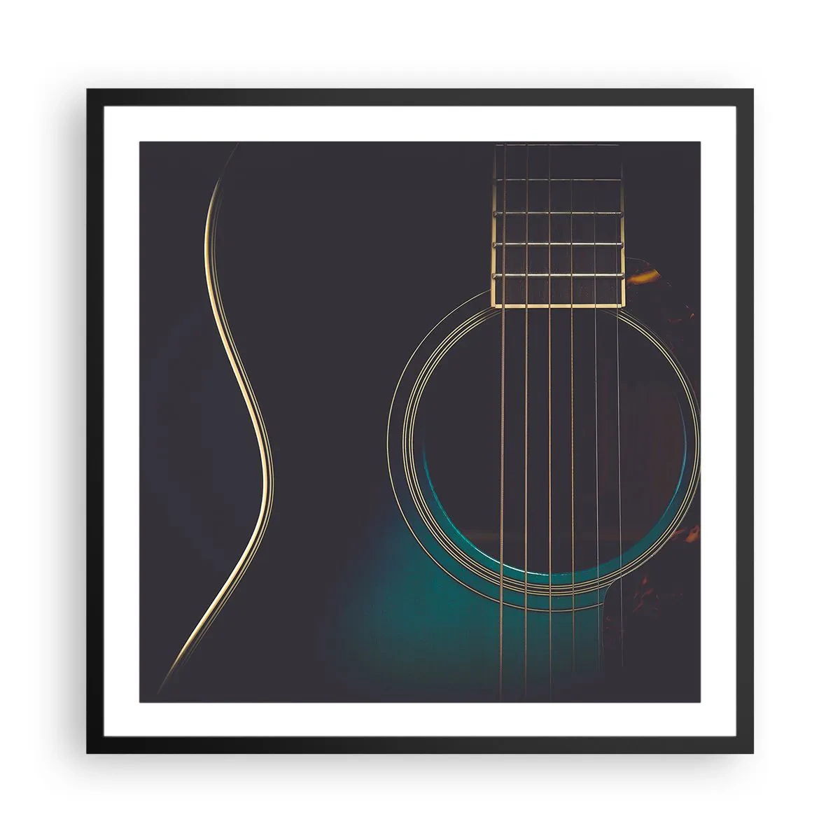 Poster in einem schwarzem Rahmen - Einen Moment bevor es ertönt - 60x60 cm