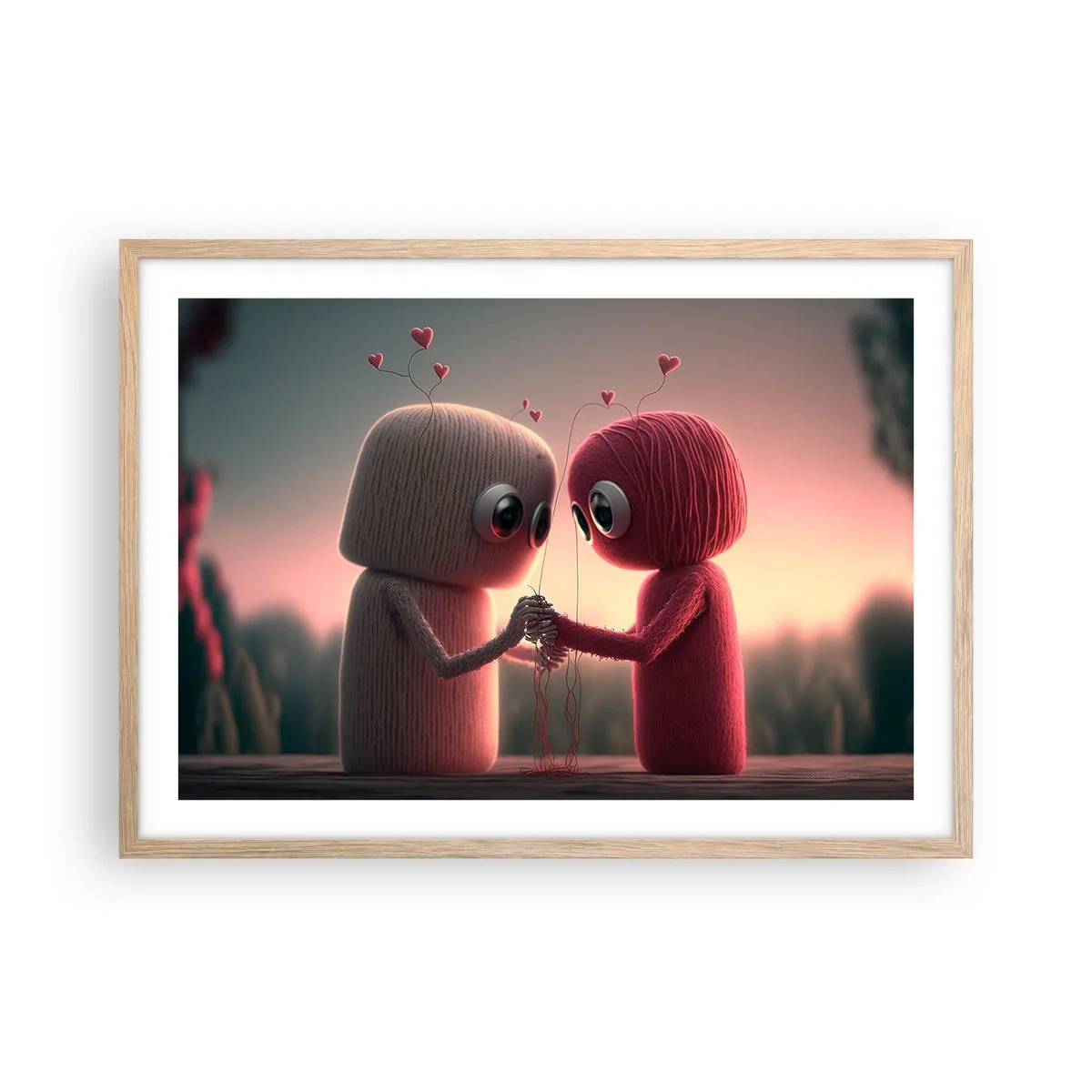 Poster in einem Rahmen aus heller Eiche - Jeder darf lieben - 70x50 cm