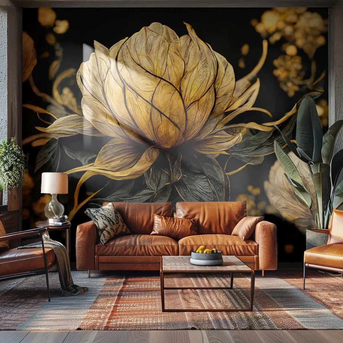 Fototapete Standard Eco - Subtile Zerbrechlichkeit - Blume, Art Deco, Glanz - 450x315 cm