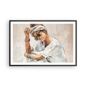 Poster in einem schwarzem Rahmen - Porträt in voller Sonne - 91x61 cm