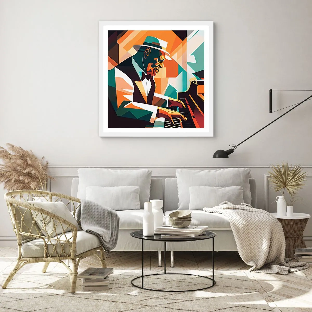 Poster in einem weißen Rahmen - Alles vom Jazz - 50x50 cm