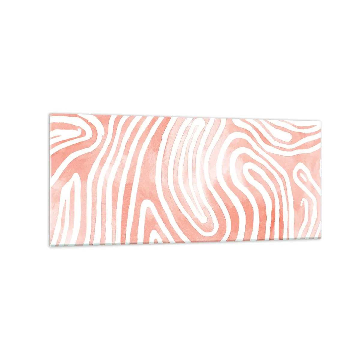 Glasbild - Bild auf glas - Abstraktes Muster in Rosa- und Weißtönen - 120x50cm - Im Korallenlabyrinth - Moderne Wanddekoration für Wohnzimmer und Schlafzimmer ARTTOR