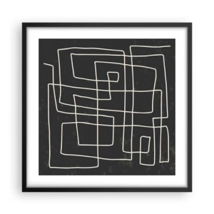 Poster in einem schwarzem Rahmen - Nicht so einfach - 50x50 cm