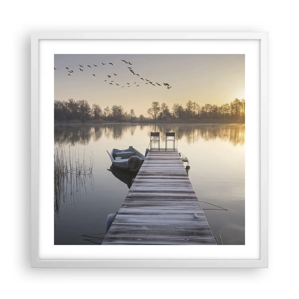 Poster in einem weißen Rahmen - Ich komme nach einiger Zeit zurück - 50x50 cm