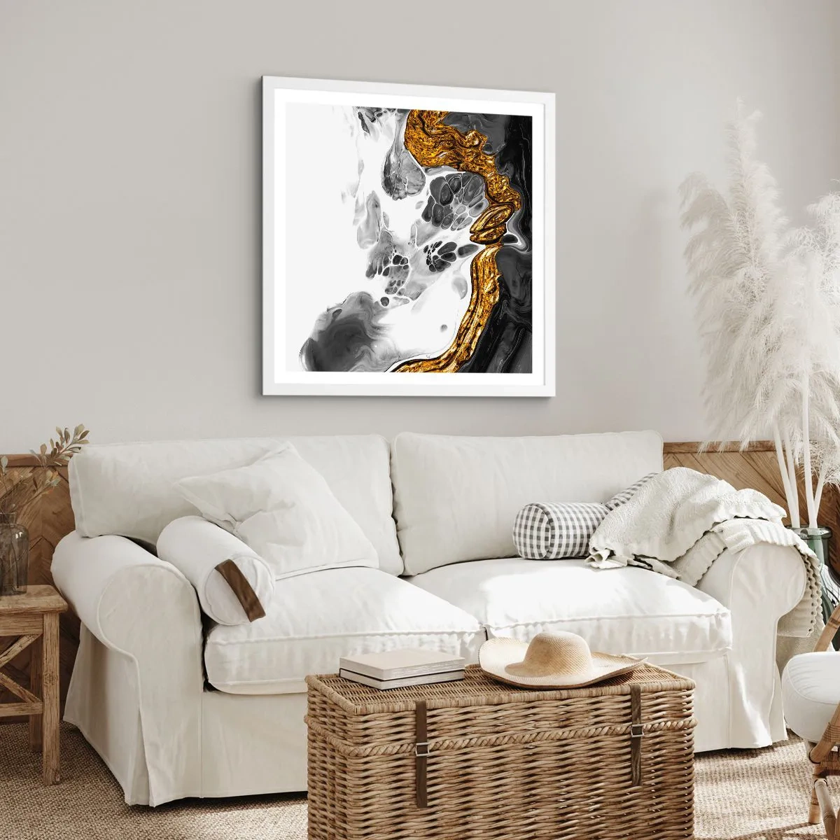 Poster in einem weißen Rahmen - Organische Komposition - 40x40 cm