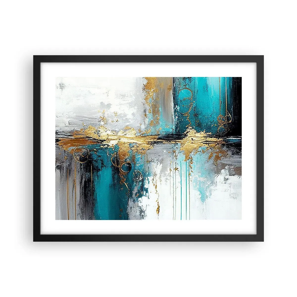 Poster in einem schwarzem Rahmen - Alles fließt - 50x40 cm