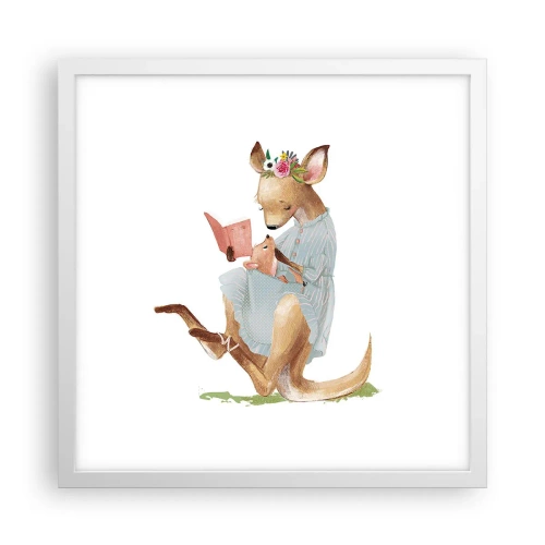 Poster in einem weißen Rahmen - Lies mir vor Mama - 40x40 cm