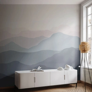 Fototapete Premium Canvas - Wellen der Berge - Abstraktion, Grafik, Berge - 300x210 cm