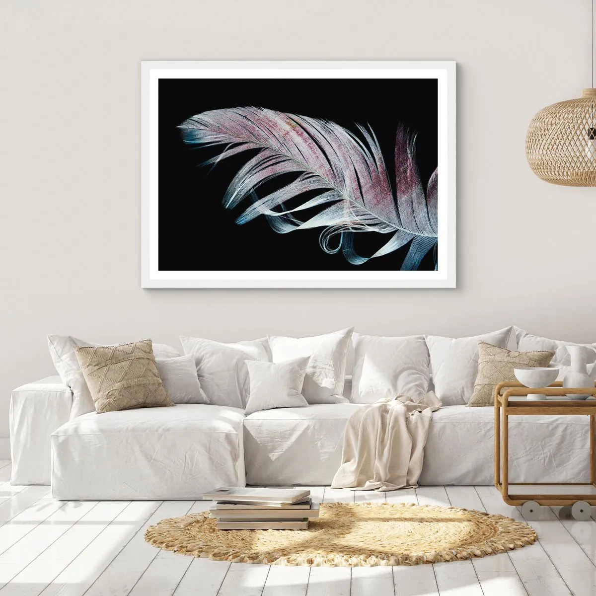 Poster in einem weißen Rahmen - Denke an Berührung - 100x70 cm