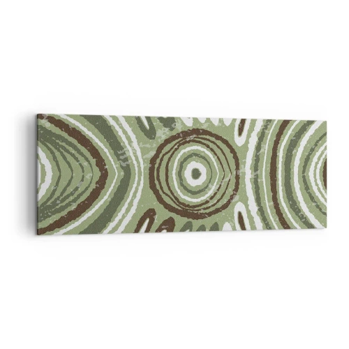 Bild auf Leinwand - Leinwandbild - Abstrakte Muster in Grün- und Brauntönen - 140x50cm - Explosion von Emotionen - Moderne Wanddekoration für Wohnzimmer und Schlafzimmer ARTTOR