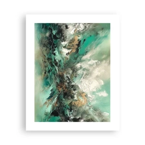 Poster - Smaragdgrüne und schwarze Brandung - 40x50 cm